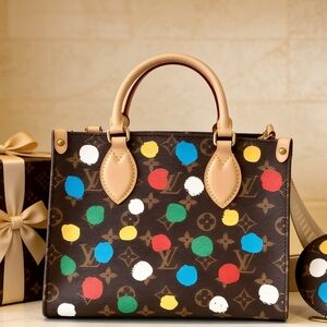 <AUTHENTIC>Louis Vuitton  Dots Canvas Tote Bag